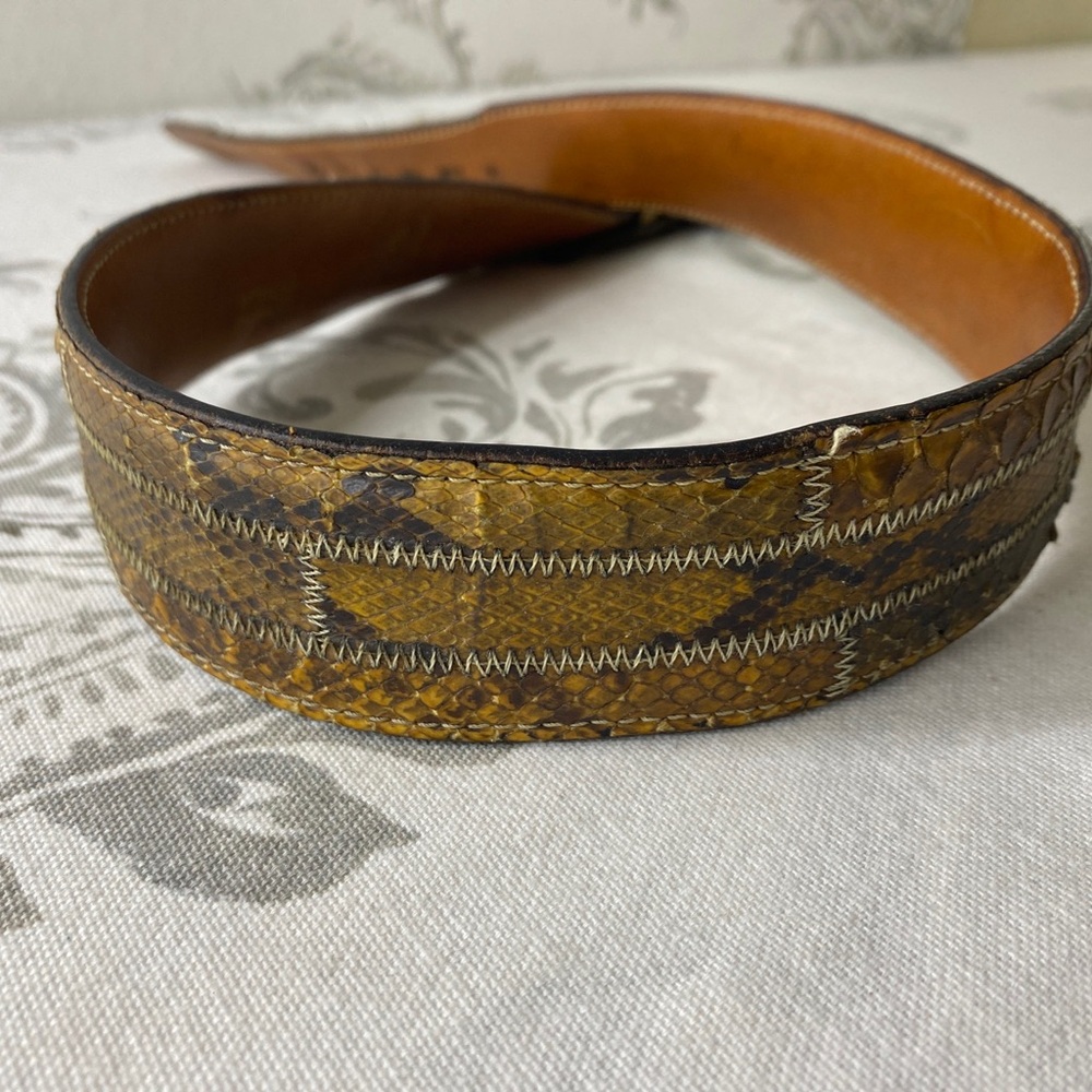 Vintage Python 70s Patchwork Belt Hippie Boho Sty… - image 4